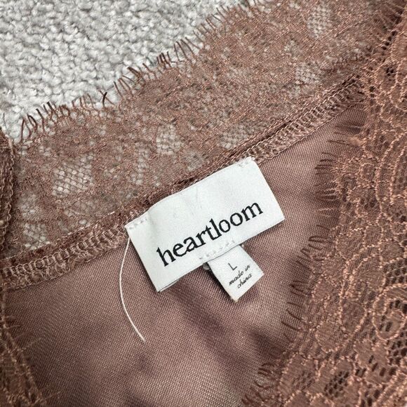 Heartloom Velvet Lace Trim Tank Top Womens Large Bronze Brown Sleeveless Casual - Picture 3 of 11